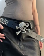 Belt With Skull Buckle