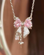 Pink Bow Necklace - Image 3