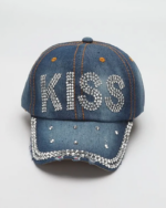 Denim Cap With Rhinestones
